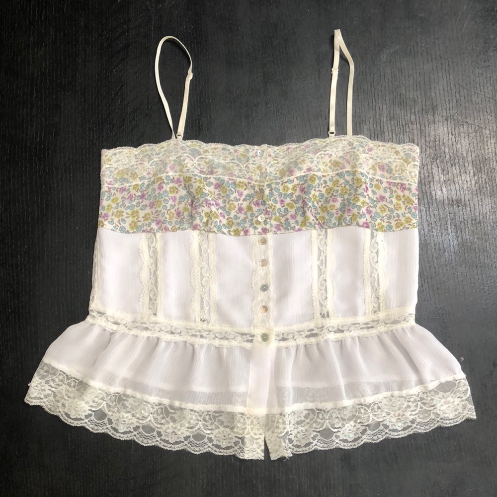 Embellished baby doll tank